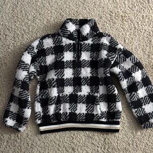 Justice Black and White Checkered Kids Hoodie